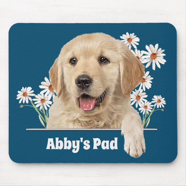 Golden Retriever och Daisy Mouse Pad Musmatta (Framsidan)