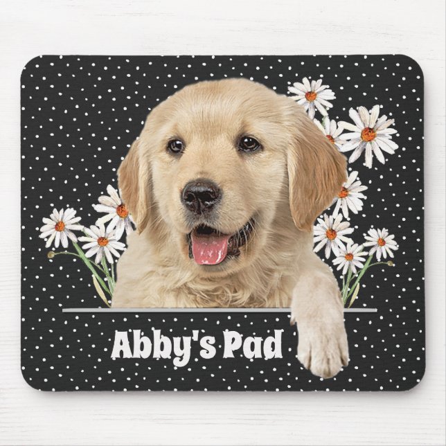 Golden Retriever och Daisy Mouse Pad Musmatta (Framsidan)