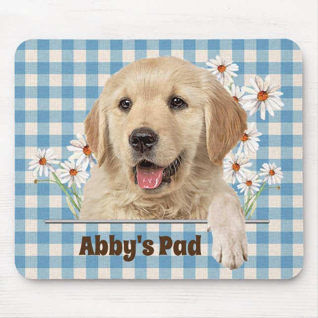 Golden Retriever och Daisy Mouse Pad Musmatta (Framsidan)