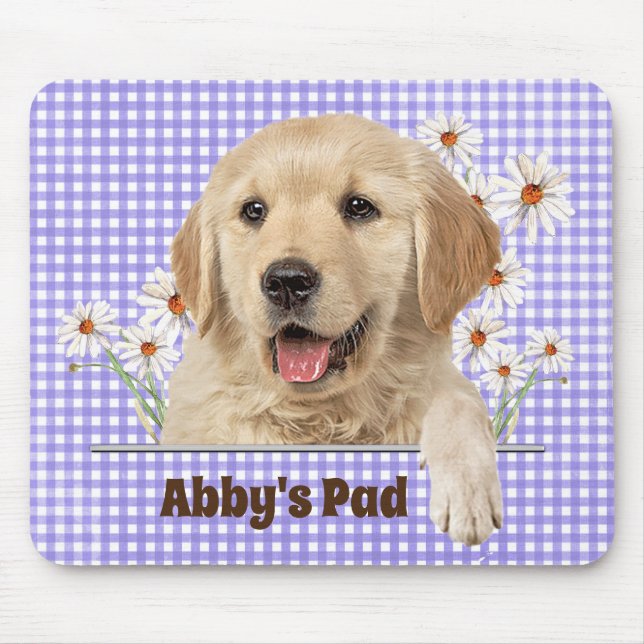 Golden Retriever och Daisy Mouse Pad Musmatta (Framsidan)