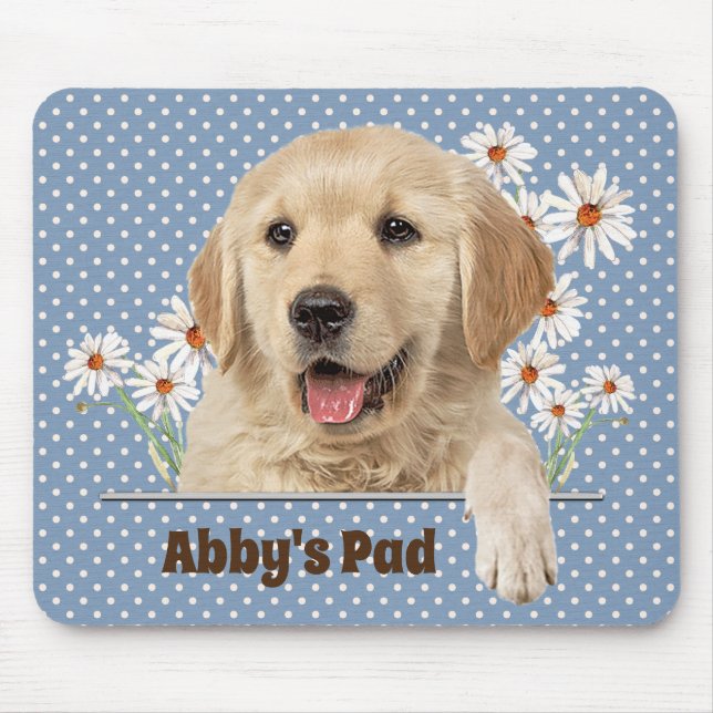 Golden Retriever och Daisy Mouse Pad Musmatta (Framsidan)