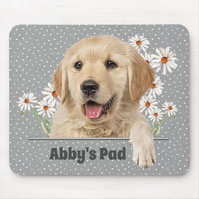Golden Retriever och Daisy Mouse Pad Musmatta (Framsidan)