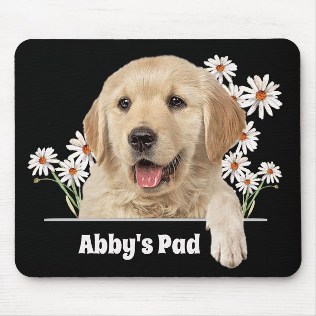 Golden Retriever och Daisy Mouse Pad Musmatta (Framsidan)