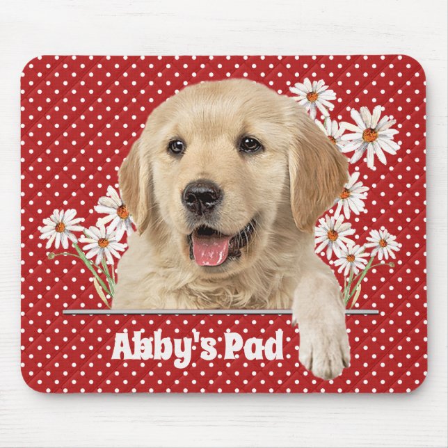 Golden Retriever och Daisy Mouse Pad Musmatta (Framsidan)