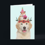 Golden Retriever och Friend Cute Birthday Kort<br><div class="desc">Skicka en roligt födelsedag hälsning med den här lycklig-gyllene och söta lilla vän! Anpassa meddelandena inuti och njut av dem. Tack för tittar! Licensierad grafik och bilder. Offentligt bilder.</div>