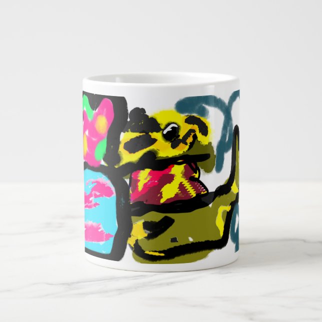 Golden Retriever och vår Jumbo Mugg (Framsidan)