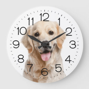 Golden Retriever On White Stor Klocka