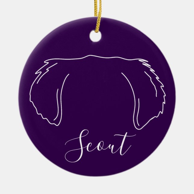 Golden Retriever-ornament (Tavlor) Julgransprydnad Keramik (Framsidan)