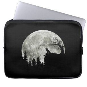 Golden Retriever på bergstalesoky Halloween Måne Laptop Fodral