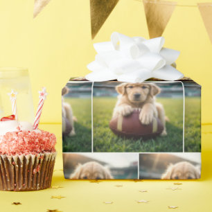 Golden Retriever På En Fotboll Presentpapper