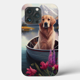 Golden Retriever på en paddel: Ett naturskönt även