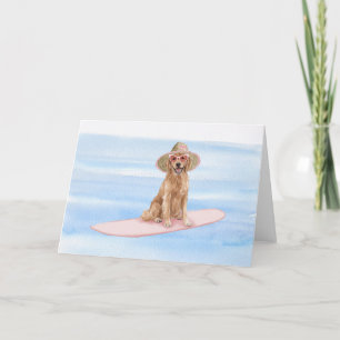 Golden Retriever Paddle Board Watercolor Tack Kort