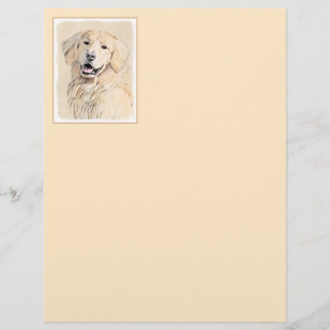 Golden Retriever Painting - Cute Original Hund Art (Framsida)