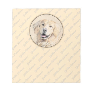 Golden Retriever Painting - Cute Original Hund Art Anteckningsblock