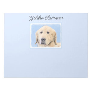 Golden Retriever Painting - Cute Original Hund Art Anteckningsblock
