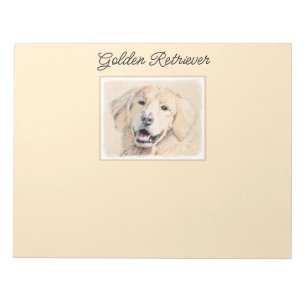 Golden Retriever Painting - Cute Original Hund Art Anteckningsblock