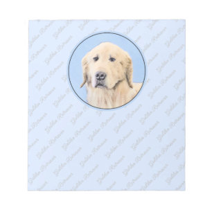 Golden Retriever Painting - Cute Original Hund Art Anteckningsblock