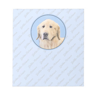 Golden Retriever Painting - Cute Original Hund Art Anteckningsblock