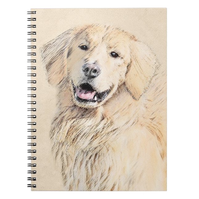 Golden Retriever Painting - Cute Original Hund Art Anteckningsbok (Framsidan)