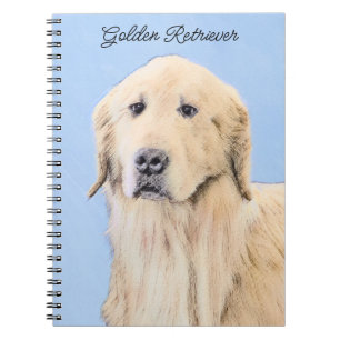 Golden Retriever Painting - Cute Original Hund Art Anteckningsbok