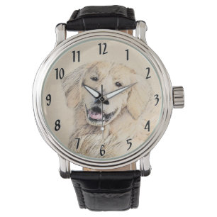 Golden Retriever Painting - Cute Original Hund Art Armbandsur