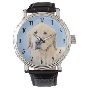 Golden Retriever Painting - Cute Original Hund Art Armbandsur