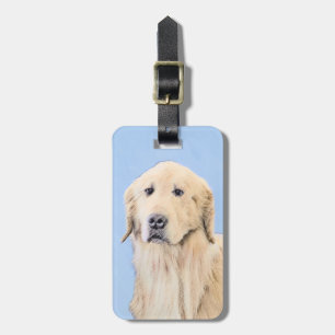 Golden Retriever Painting - Cute Original Hund Art Bagagebricka