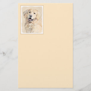 Golden Retriever Painting - Cute Original Hund Art Brevpapper