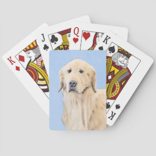Golden Retriever Painting - Cute Original Hund Art Casinokort