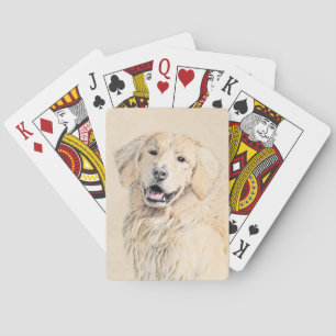 Golden Retriever Painting - Cute Original Hund Art Casinokort
