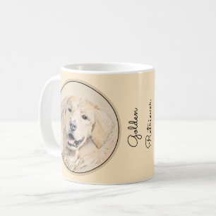 Golden Retriever Painting - Cute Original Hund Art Kaffemugg