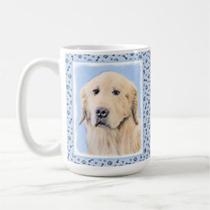 Golden Retriever Painting - Cute Original Hund Art Kaffemugg