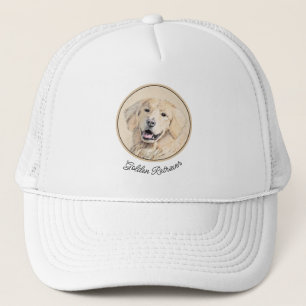 Golden Retriever Painting - Cute Original Hund Art Keps