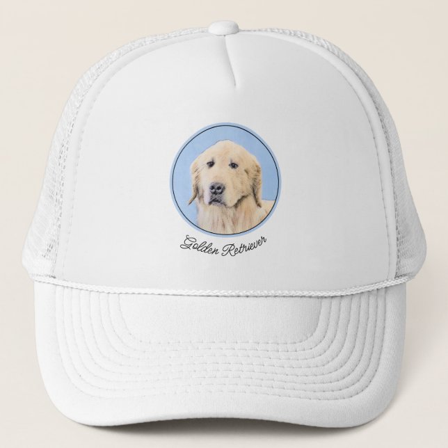 Golden Retriever Painting - Cute Original Hund Art Keps (Framsida)