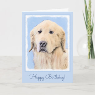 Golden Retriever Painting - Cute Original Hund Art Kort