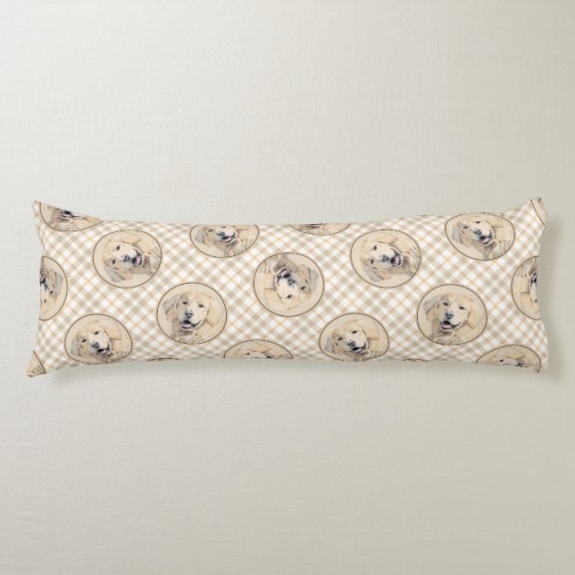 Golden Retriever Painting Cute Original Hund Art Kroppskudde (Framsidan)