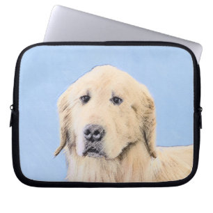 Golden Retriever Painting - Cute Original Hund Art Laptop Fodral