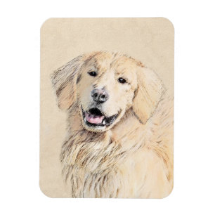 Golden Retriever Painting - Cute Original Hund Art Magnet