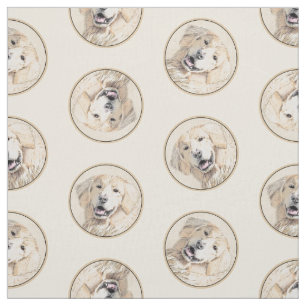 Golden Retriever Painting Cute Original Hund Art Tyg
