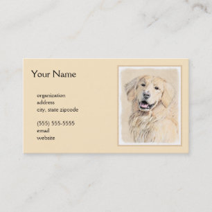 Golden Retriever Painting - Cute Original Hund Art Visitkort