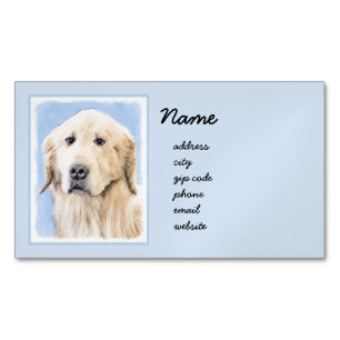 Golden Retriever Painting - Cute Original Hund Art Visitkortmagnet