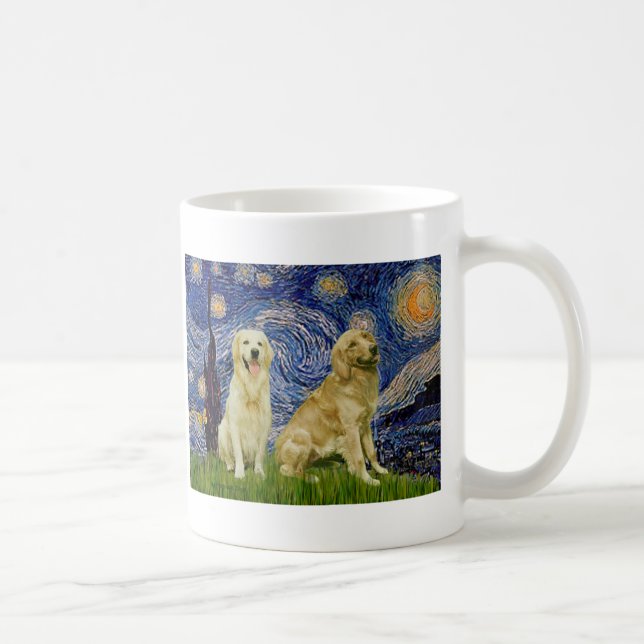 Golden Retriever Pair 3 - Starry Natt ght Kaffemugg (Höger)