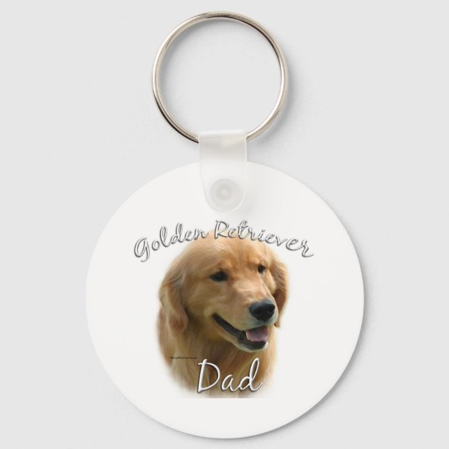 Golden Retriever Pappa 2 Nyckelring (Framsida)