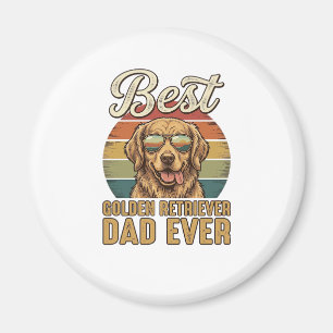 Golden Retriever Pappa Alltid Vintage Solnedgång T Magnet