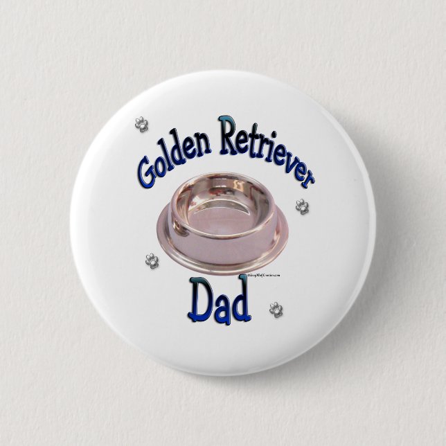 Golden Retriever Pappa - Button Knapp (Framsida)