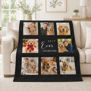Golden Retriever Pappa Far Bröllop Cream Foto Coll Fleecefilt