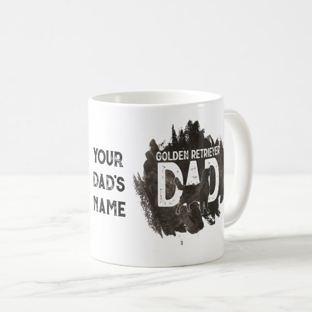 Golden Retriever Pappa Fars dag Pappa Älskare Kaffemugg (Framsida höger)