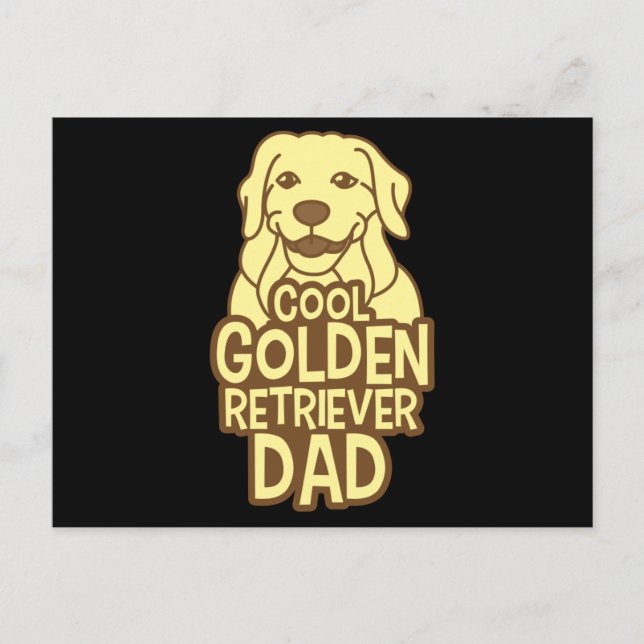 Golden Retriever Pappa Hund älskare pappa Fars dag Vykort (Framsida)