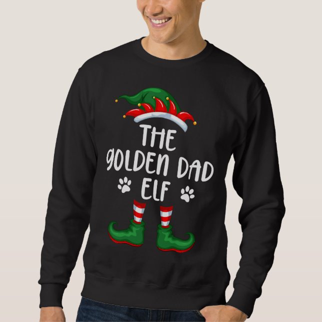 Golden Retriever Pappa Hund Elf-jul Lång Ärmad Tröja (Framsida)