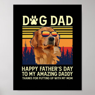 Golden Retriever Pappa Lycklig Fars dag till min Poster